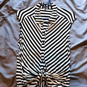 SLEEVELESS Casual Collar VNeck Tie-Front